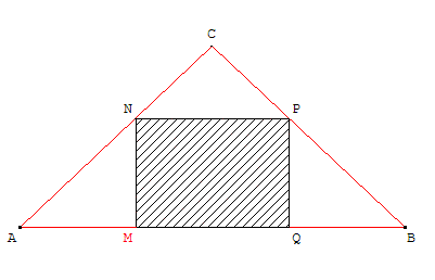 pb d'optimisation : rectangle max dans un triangle