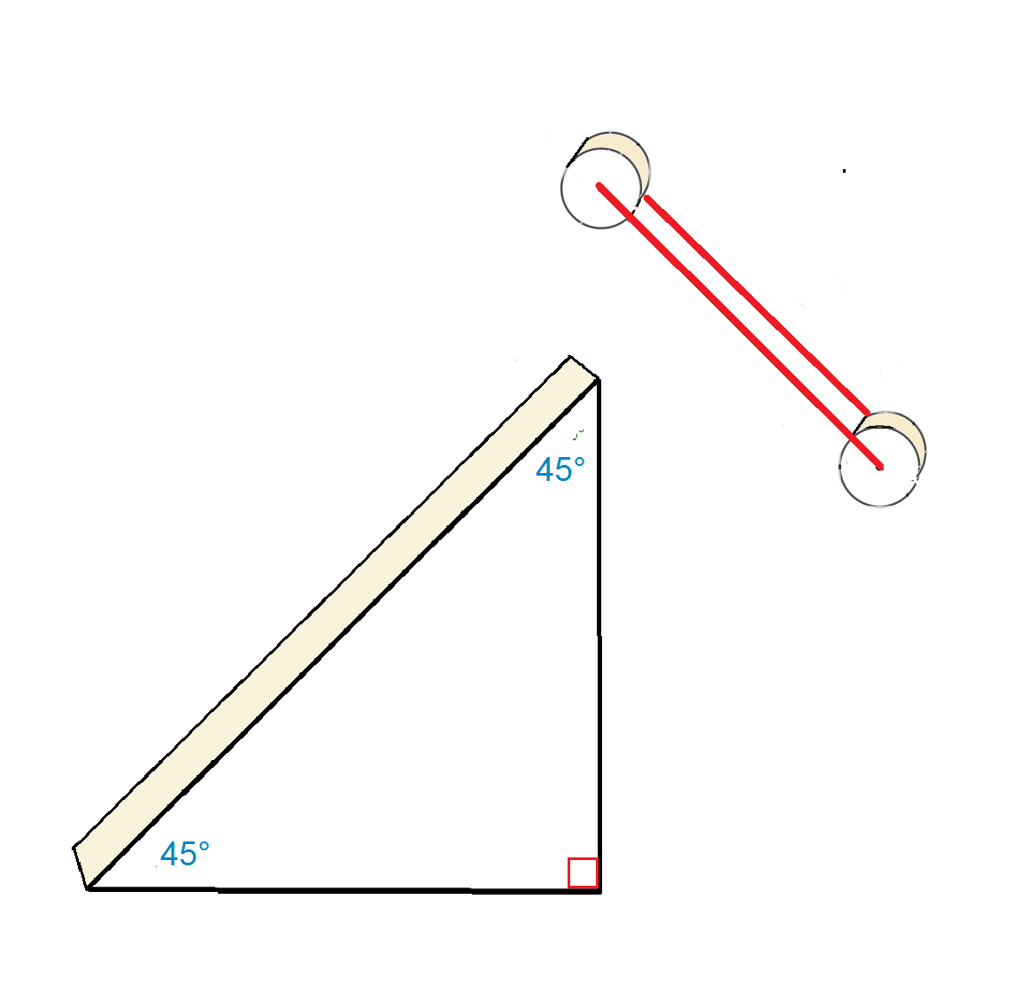 maillon sur triangle rectangle isocèle.png